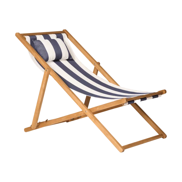 1898 Chaise longue Lyckesand Teak-blue