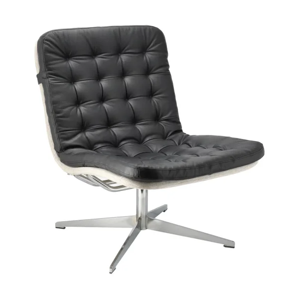 1898 Fauteuil Loholm avec fonction pivotante Bern 0341 chêne beige-noir cuir huilé
