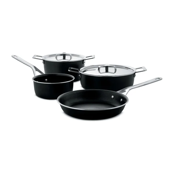 Alessi Ensemble de cocottes Pots&Pans 6 pièces Noir