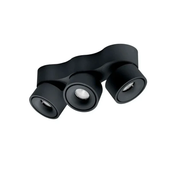 ANTIDARK - Easy Triple W3100 plafonnier LED noir, à 3 lampes