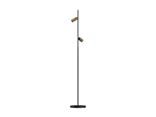 ANTIDARK - Lampe sur pied LED Decor F2, noir/laiton, à intensité variable