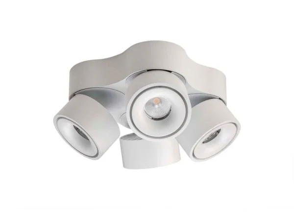 ANTIDARK - Plafonnier LED Easy Quattro W4100, à 4 lampes, blanc