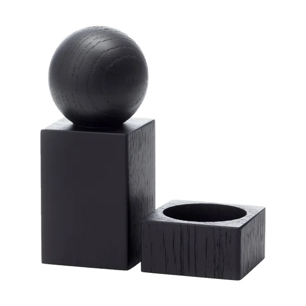 Applicata Moulin à épices Twist et bol à sel Chêne teinté noir