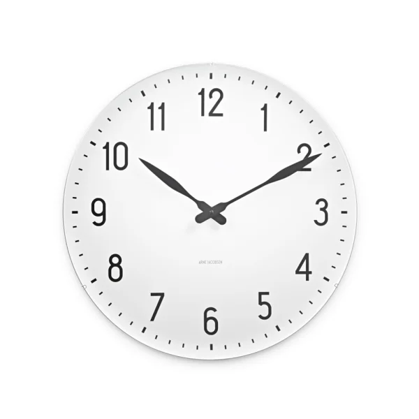 Arne Jacobsen Clocks Horloge murale AJ Station blanc, ø48 cm