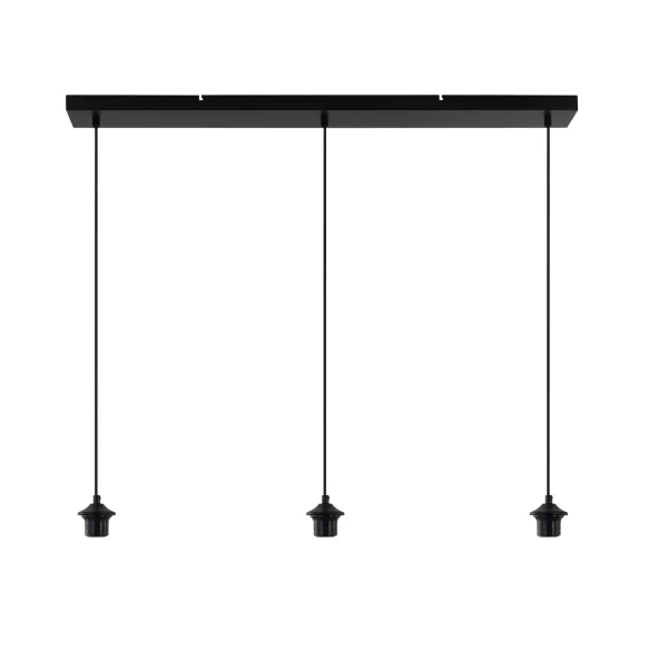 Artdelight Balk – suspension 3 lumières avec pendules – 100 x 10 x 150 cm – noir