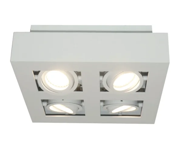 Artdelight Bosco - spot en saillie 4L - 25 x 25 x 8,6 cm - blanc