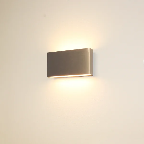 Artdelight Box - applique murale extérieure - 17 x 9 x 4 cm - 2 x 6,5W LED dimmable inclus - IP54 - aluminium