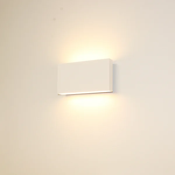 Artdelight Box - applique murale extérieure - 17 x 9 x 4 cm - 2 x 6,5W LED dimmable inclus - IP54 - blanc