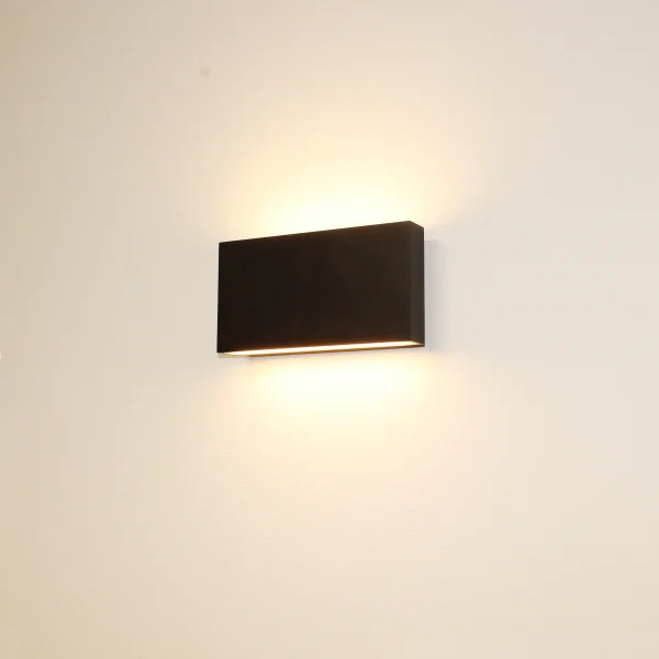 Artdelight Box - applique murale extérieure - 17 x 9 x 4 cm - 2 x 6,5W LED dimmable inclus - IP54 - noir