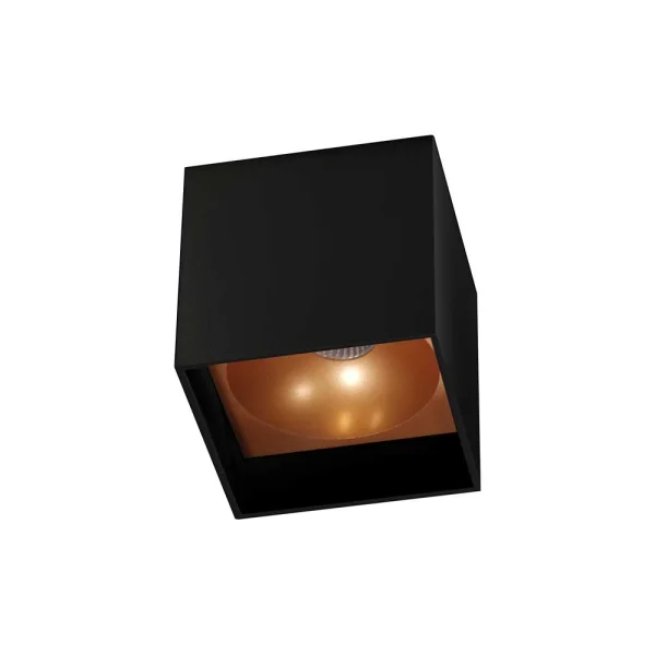 Artdelight Brock - plafonnier - 10 x 10 x 10 cm - 7W LED dimmable inclus - noir et or