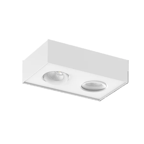 Artdelight Brooklyn2 - spot en saillie - 13,5 x 22,4 x 6 cm - 2 x 8W dim to warm LED inclus - blanc