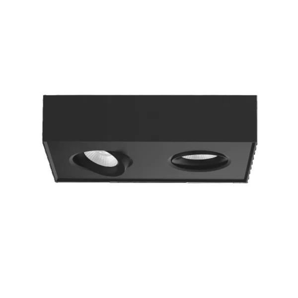 Artdelight Brooklyn2 - spot en saillie - 13,5 x 22,4 x 6 cm - 2 x 8W dim to warm LED inclus - noir