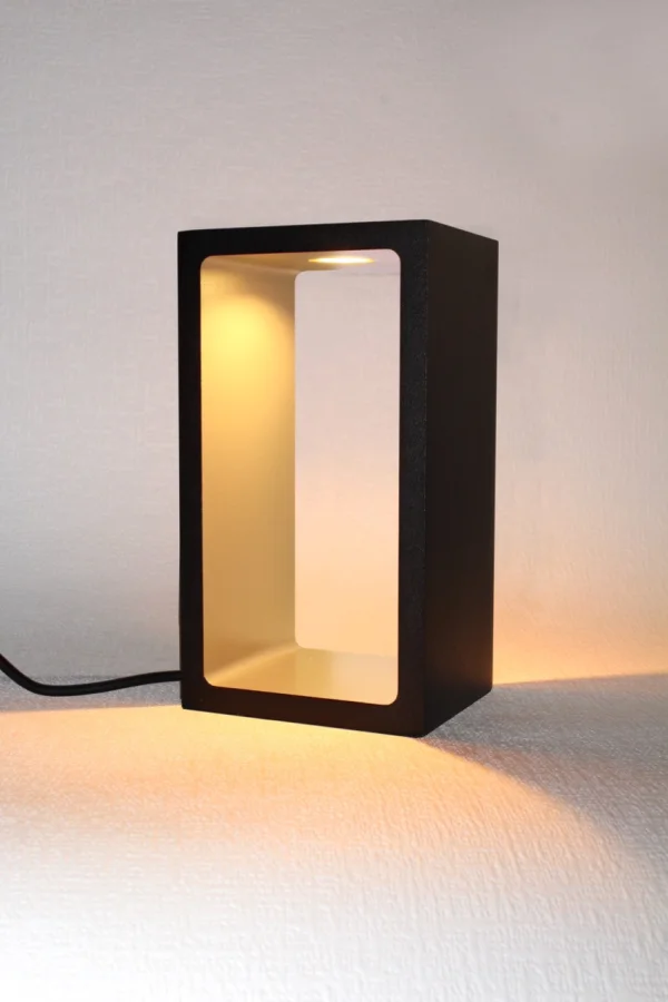 Artdelight Corridor - lampe à poser - 18,2 x 10 x 8 cm - gradateur à 3 niveaux - 6W LED inclus - IP40 - noir et or mat