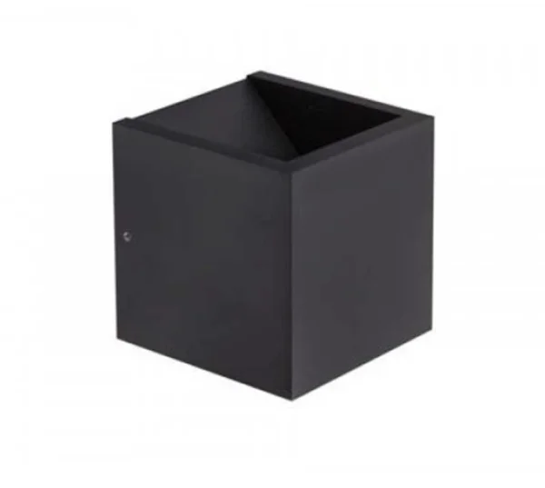 Artdelight Cube - applique murale extérieure - 10 x 10 x 10 cm - 6W LED dimmable inclus - dim to warm - IP54 - noir