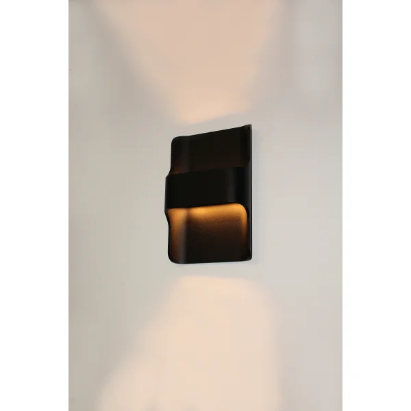 Artdelight Dallas - Applique d'extérieur - 16 x 7,8 x 24 cm - 2 x 8W LED dimmable inclus - IP65 - noir