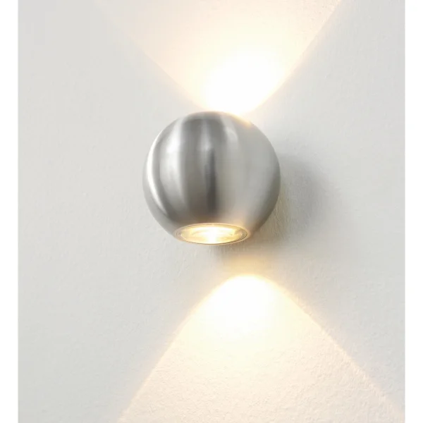 Artdelight Denver - applique murale extérieure - Ø 10 cm - 2 x 4W LED dimmable inclus - IP54 - aluminium