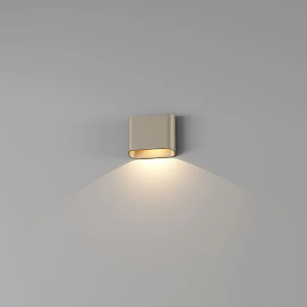 Artdelight Diaz 1L - applique murale - 14,5 x 12 x 3,8 cm - 6W LED inclus - IP54 - champagne