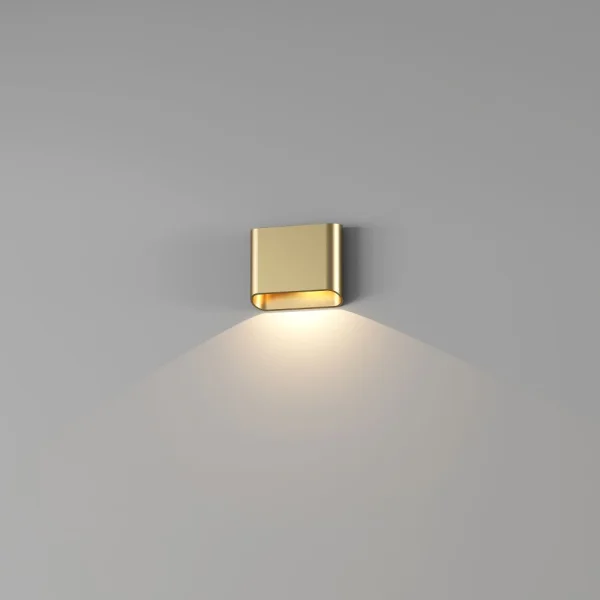 Artdelight Diaz 1L - applique murale - 14,5 x 12 x 3,8 cm - 6W LED inclus - IP54 - doré brossé