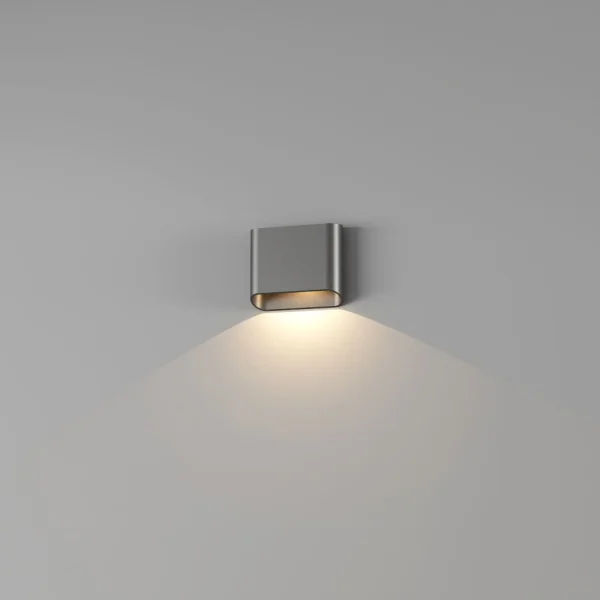 Artdelight Diaz 1L - applique murale - 14,5 x 12 x 3,8 cm - 6W LED inclus - IP54 - métal brossé