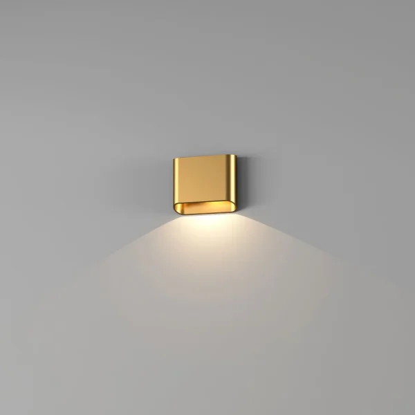 Artdelight Diaz 1L - applique murale - 14,5 x 12 x 3,8 cm - 6W LED inclus - IP54 - or chaud