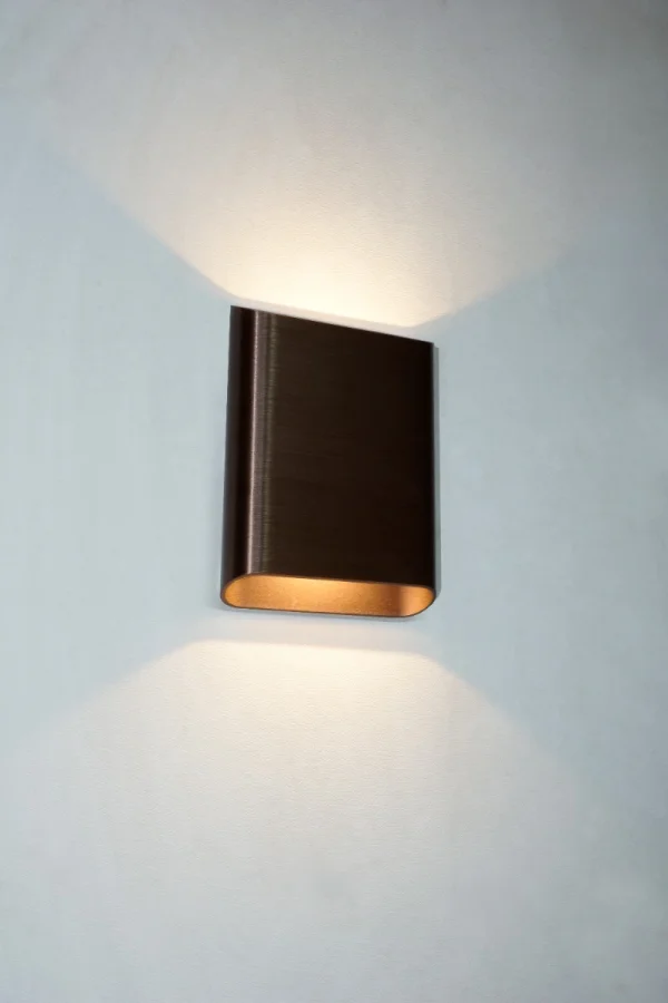Artdelight Diaz Large - applique murale - 4 x 14,5 x 20 cm - 2 x 6W LED inclus - IP65 - bronze brossé