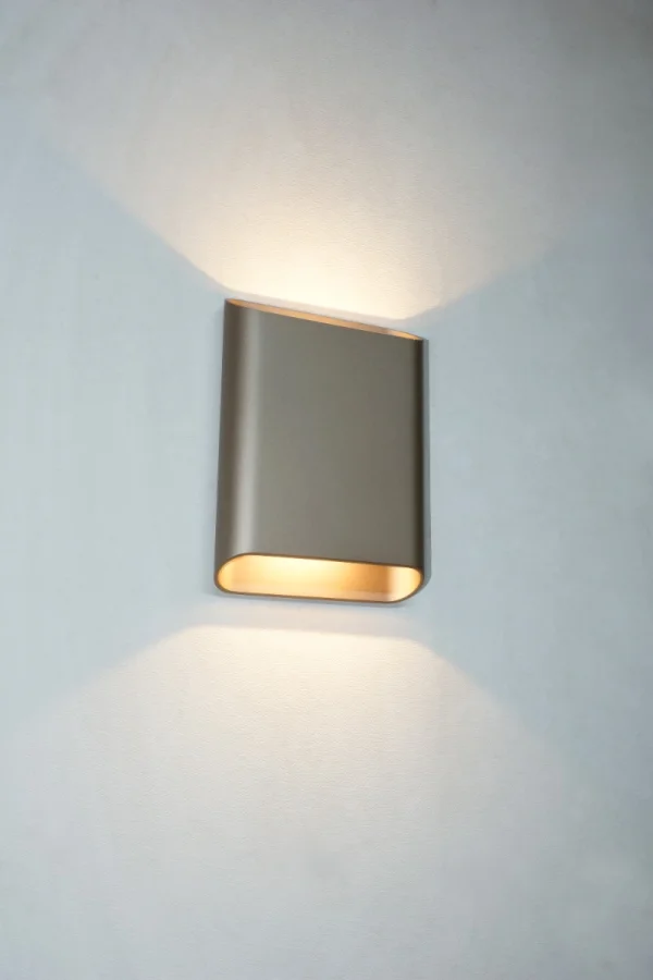 Artdelight Diaz Large - applique murale - 4 x 14,5 x 20 cm - 2 x 6W LED inclus - IP65 - champagne