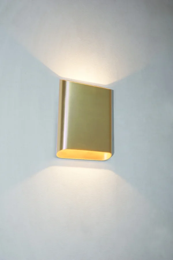 Artdelight Diaz Large - applique murale - 4 x 14,5 x 20 cm - 2 x 6W LED inclus - IP65 - or chaud