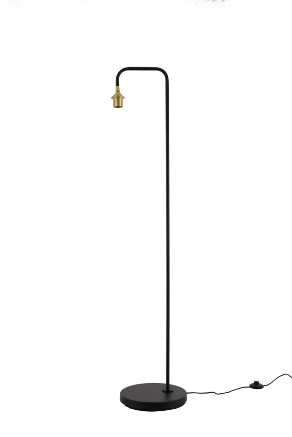Artdelight Djano - lampadaire - 30 x 23 x 150cm - noir avec or