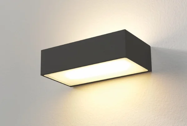 Artdelight Eindhoven150 - applique murale extérieure - 18,2 x 10 x 5 cm - 2 x 8W LED dimmable inclus - IP54 - noir