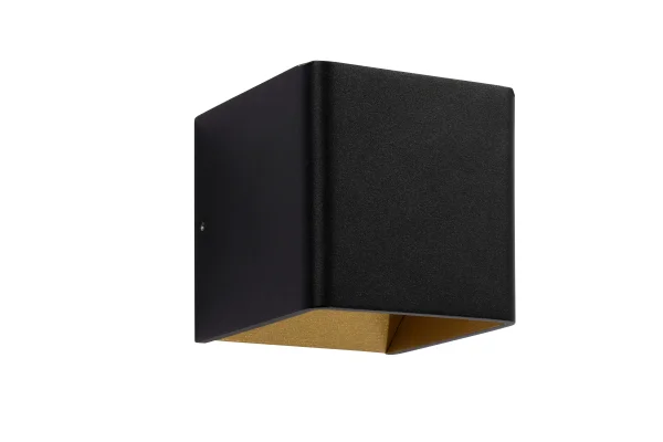 Artdelight Fulda - applique murale - 10 x 10 x 10 cm - 6W dimmable LED inclus - noir et or