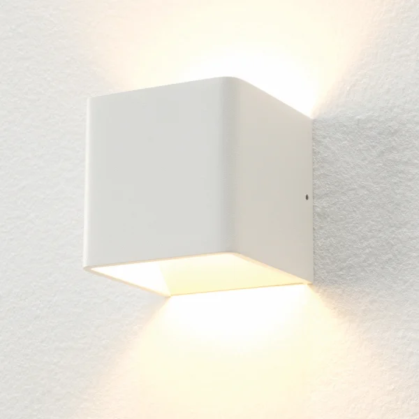 Artdelight Fulda - applique murale - 10 x 10 x 10 cm - 6W LED dimmable inclus - dim to warm - white