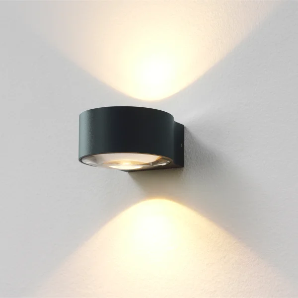 Artdelight Hudson - Applique d'extérieur - 10,5 x 11,8 x 6,5 cm - 2 x 4W LED dimmable inclus - IP54 - anthracite