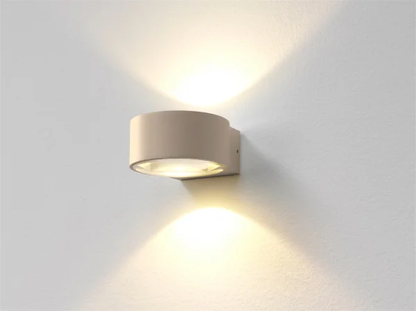 Artdelight Hudson - applique murale - 10,5 x 11,8 x 6,5 cm - 2 x 4W LED dimmable inclus - IP54 - champagne