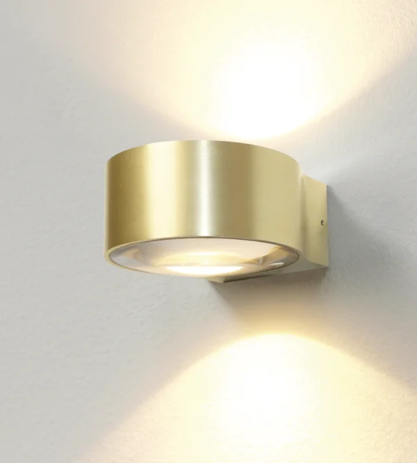 Artdelight Hudson - applique murale - 10,5 x 11,8 x 6,5 cm - 2 x 4W LED dimmable inclus - IP54 - or brossé