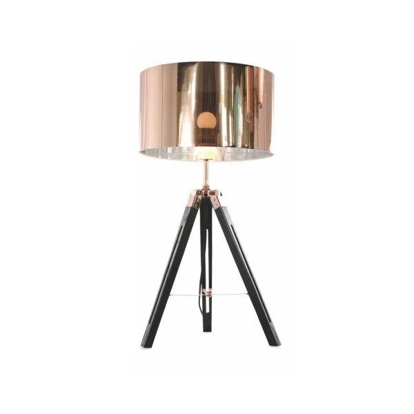 Artdelight Jewel - lampe à poser - Ø 35 x 67 cm - noir et cuivre
