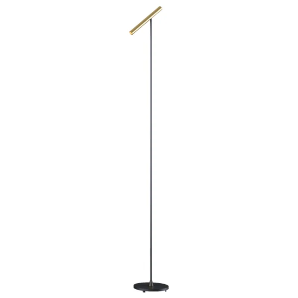 Artdelight Kansas - lampadaire - 20 x 25 x 140 cm - 6W dimmable LED inclus - noir et or chaud