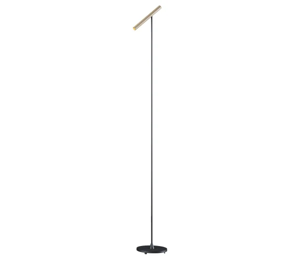 Artdelight Kansas - lampadaire - 20 x 25 x 140 cm - 6W LED dimmable inclus - noir et champagne