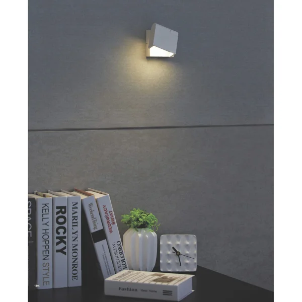 Artdelight Kapo - applique murale - 8 x 5,3 x 11 cm - 6W LED dimmable inclus - blanc