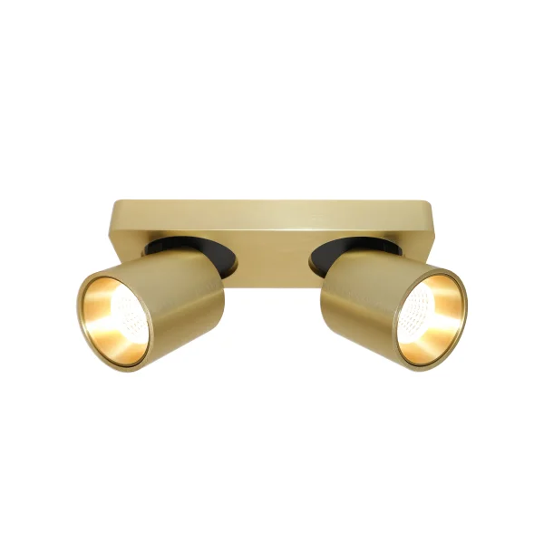 Artdelight Laguna - spot en saillie 2L - 22 x 8,5 x 9,5 cm - 2 x 6W LED dimmable inclus - doré brossé