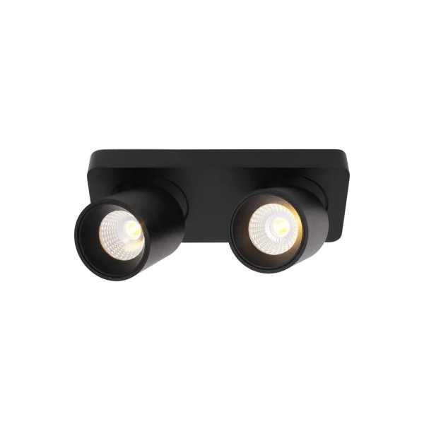 Artdelight Laguna - spot en saillie 2L - 22 x 8,5 x 9,5 cm - 2 x 6W LED dimmable inclus - noir