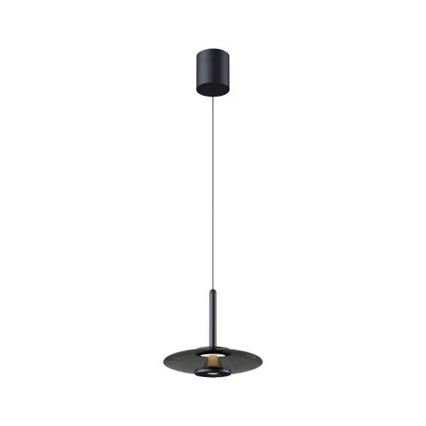 Artdelight Madison – suspension – Ø 22 x 200 cm – 11W dimmable LED inclus – IP20 – noir et fumé