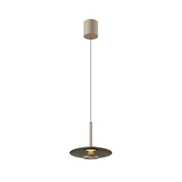 Artdelight Madison – suspension – Ø 22 x 200 cm – 11W LED dimmable inclus – IP20 – champagne et café