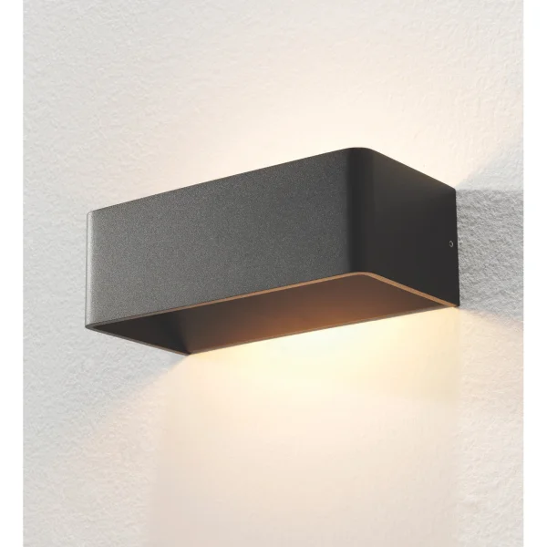 Artdelight Mainz - applique murale - 20 x 10 x 7 cm - 2 x 3W LED dimmable inclus - noir