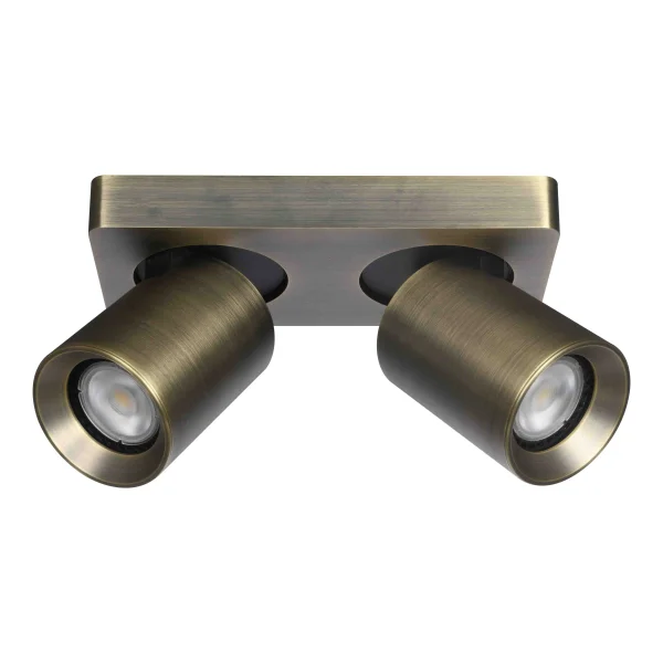 Artdelight Megano – spot en saillie 2 lumières – 20 x 10 x 11,5 cm – bronze antique