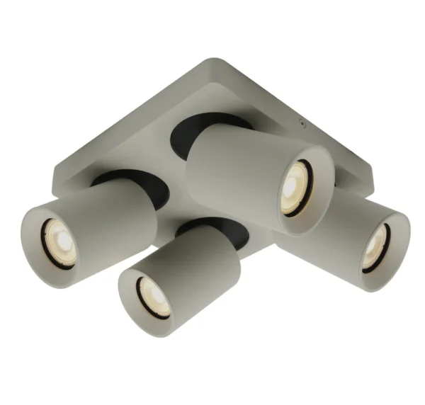 Artdelight Megano - spot en saillie 4L - 20 x 20 x 11,5 cm - gris soie