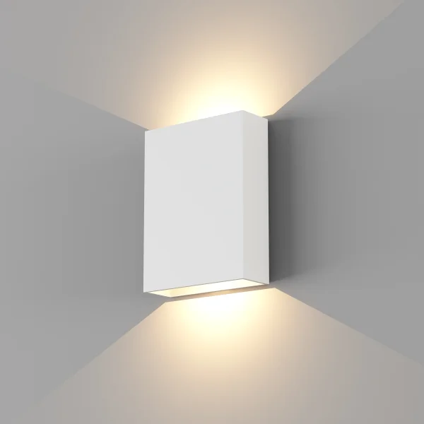 Artdelight Memphis - applique murale - 4 x 12 x 16 cm - 2 x 6W LED inclus - IP65 - blanc