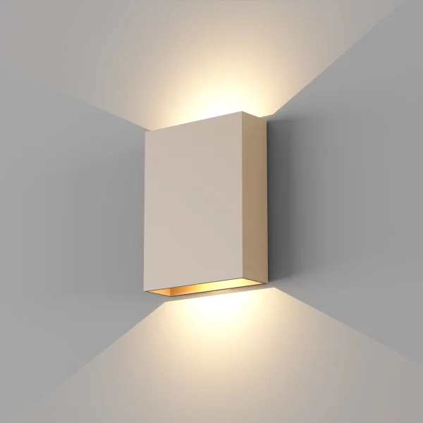 Artdelight Memphis – applique murale – 4 x 12 x 16 cm – 2 x 6W LED inclus – IP65 – champagne