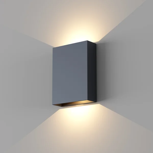 Artdelight Memphis - applique murale - 4 x 12 x 16 cm - 2 x 6W LED inclus - IP65 - noir