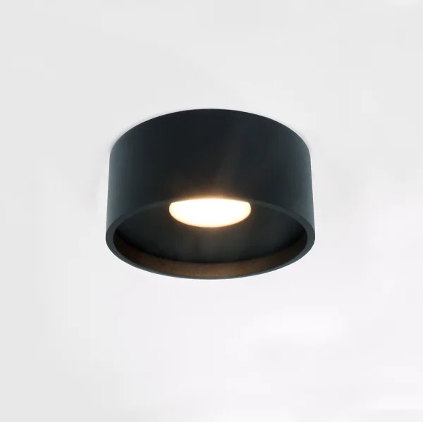 Artdelight Oran - plafonnier - Ø 12 x 5 cm - 10W LED dimmable inclus - IP54 - noir