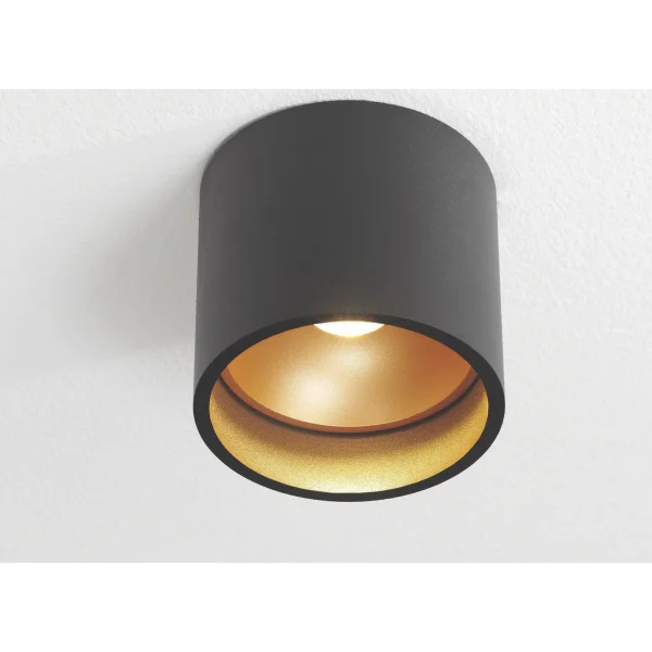 Artdelight Orleans - plafonnier - Ø 11 x 10 cm - 7W LED dimmable inclus - noir et or